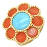 ヴァンクリーフアーペル Van Cleef & Arpels パクレット VCARPDX653 レッド×ブルー×イエローゴールド K18YG ターコイズ コーラル #53(JP13) リング 指輪 赤 青 750 18K ターコイズ コーラル 花 12.5号