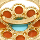 ヴァンクリーフアーペル Van Cleef & Arpels パクレット VCARPDX653 レッド×ブルー×イエローゴールド K18YG ターコイズ コーラル #53(JP13) リング 指輪 赤 青 750 18K ターコイズ コーラル 花 12.5号