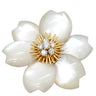 ヴァンクリーフアーペル Van Cleef & Arpels ローズ ド ノエル ミディアム VCARA53400 パールホワイトXイエローゴールド K18YG ダイヤモンド マザーオブパール ブローチ 750YG 18K シェル ダイヤモンド