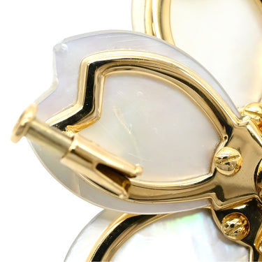 ヴァンクリーフアーペル Van Cleef & Arpels ローズ ド ノエル ミディアム VCARA53400 パールホワイトXイエローゴールド K18YG ダイヤモンド マザーオブパール ブローチ 750YG 18K シェル ダイヤモンド