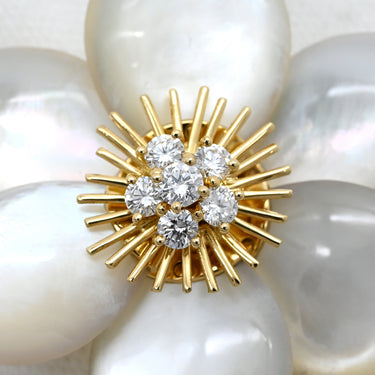 ヴァンクリーフアーペル Van Cleef & Arpels ローズ ド ノエル ミディアム VCARA53400 パールホワイトXイエローゴールド K18YG ダイヤモンド マザーオブパール ブローチ 750YG 18K シェル ダイヤモンド