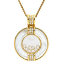 ショパール CHOPARD ハッピーダイヤモンド 80/1213-20 パールホワイト×イエローゴールド K18YG ダイヤモンド シェル ネックレス 8Pムービングダイヤ ラージ シェル K18YG