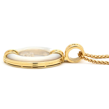 ショパール CHOPARD ハッピーダイヤモンド 80/1213-20 パールホワイト×イエローゴールド K18YG ダイヤモンド シェル ネックレス 8Pムービングダイヤ ラージ シェル K18YG