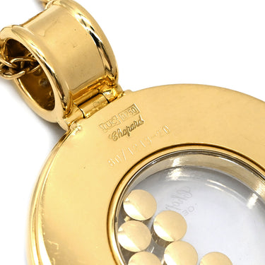 ショパール CHOPARD ハッピーダイヤモンド 80/1213-20 パールホワイト×イエローゴールド K18YG ダイヤモンド シェル ネックレス 8Pムービングダイヤ ラージ シェル K18YG
