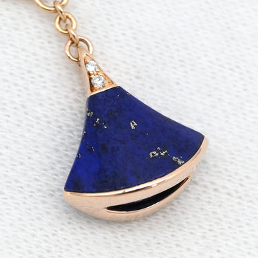 ブルガリ BVLGARI ディーヴァ ドリーム 9モチーフ ロング ブルー×パープルXピンクゴールド K18PG ターコイズ ラピスラズリ ダイヤモンド ネックレス 750 18K ターコイズ ラピスラズリ ダイヤ