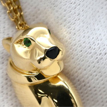 カルティエ Cartier パンテール ドゥ カルティエ ネックレス イエローゴールド K18YG オニキス ツァボライト ネックレス Cartier パンサー 750 18K YG