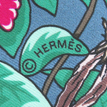 エルメス HERMES ツイリー H063513S グリスブルート×ヴェール シルク スカーフ 【ジャングル ラブ ラブ】