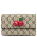 グッチ GUCCI GGスプリーム キャンバス ミニバッグ 481291 ベージュ×ハイビスカスレッド GGスプリームキャンバス ショルダーバッグ ゴールド金具 チェリー さくらんぼ 付き