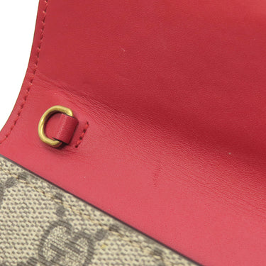グッチ GUCCI GGスプリーム キャンバス ミニバッグ 481291 ベージュ×ハイビスカスレッド GGスプリームキャンバス ショルダーバッグ ゴールド金具 チェリー さくらんぼ 付き