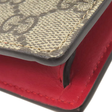 グッチ GUCCI GGスプリーム キャンバス ミニバッグ 481291 ベージュ×ハイビスカスレッド GGスプリームキャンバス ショルダーバッグ ゴールド金具 チェリー さくらんぼ 付き