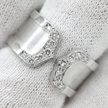 カルティエ Cartier C2 ダイヤモンド LM ホワイトゴールド K18WG ダイヤモンド #51(JP11) リング 指輪 ワイド Cドゥ 2C Au750 18K WG 11号