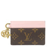 ルイヴィトン LOUIS VUITTON ポルト カルト LV チャーム M83585 モノグラム×ローズバレリーヌ モノグラムキャンバス カードケース ゴールド金具 カード入れ