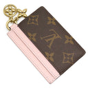 ルイヴィトン LOUIS VUITTON ポルト カルト LV チャーム M83585 モノグラム×ローズバレリーヌ モノグラムキャンバス カードケース ゴールド金具 カード入れ