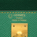 エルメス HERMES ケリー25 外縫い カクタス×ジョーヌドール ヴォーエプソン 2WAYバッグ マットゴールド金具 新品 未使用 緑 黄色 【PO品】