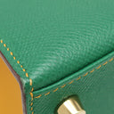 エルメス HERMES ケリー25 外縫い カクタス×ジョーヌドール ヴォーエプソン 2WAYバッグ マットゴールド金具 新品 未使用 緑 黄色 【PO品】