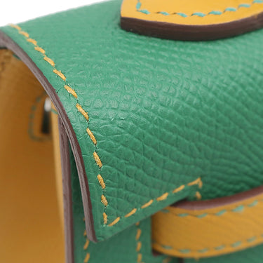 エルメス HERMES ケリー25 外縫い カクタス×ジョーヌドール ヴォーエプソン 2WAYバッグ マットゴールド金具 新品 未使用 緑 黄色 【PO品】