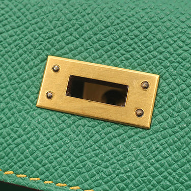 エルメス HERMES ケリー25 外縫い カクタス×ジョーヌドール ヴォーエプソン 2WAYバッグ マットゴールド金具 新品 未使用 緑 黄色 【PO品】