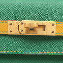 エルメス HERMES ケリー25 外縫い カクタス×ジョーヌドール ヴォーエプソン 2WAYバッグ マットゴールド金具 新品 未使用 緑 黄色 【PO品】
