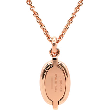 エルメス HERMES ミニマイヨン PM ペンダント ホワイト GP エナメル ネックレス ローズゴールド金具 白 PG金具 シェーヌダンクルモチーフ 新品 未使用