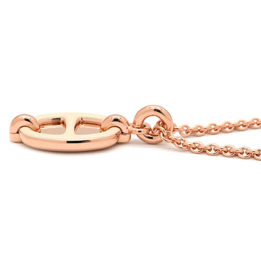 エルメス HERMES ミニマイヨン PM ペンダント ホワイト GP エナメル ネックレス ローズゴールド金具 白 PG金具 シェーヌダンクルモチーフ 新品 未使用