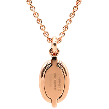 エルメス HERMES ミニマイヨン PM ペンダント ホワイト GP エナメル ネックレス ローズゴールド金具 白 PG金具 シェーヌダンクルモチーフ 新品 未使用