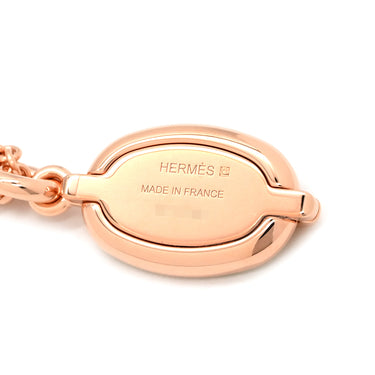 エルメス HERMES ミニマイヨン PM ペンダント ホワイト GP エナメル ネックレス ローズゴールド金具 白 PG金具 シェーヌダンクルモチーフ 新品 未使用