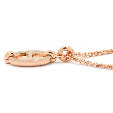 エルメス HERMES ミニマイヨン PM ペンダント マロングラッセ GP エナメル ネックレス ローズゴールド金具 PG金具 シェーヌダンクルモチーフ 新品 未使用