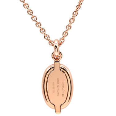 エルメス HERMES ミニマイヨン PM ペンダント マロングラッセ GP エナメル ネックレス ローズゴールド金具 PG金具 シェーヌダンクルモチーフ 新品 未使用