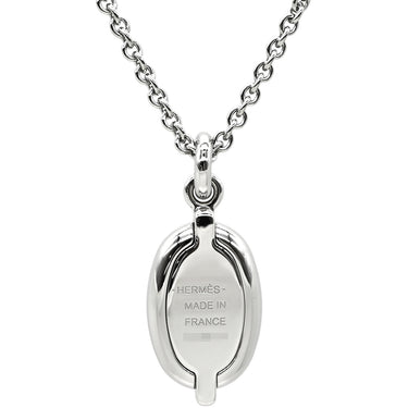 エルメス HERMES ミニマイヨン PM ペンダント マロングラッセ メタル エナメル ネックレス シルバー金具 シェーヌダンクルモチーフ 新品 未使用