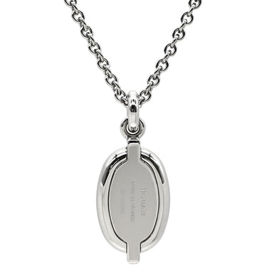 エルメス HERMES ミニマイヨン PM ペンダント ブラック メタル エナメル ネックレス シルバー金具 黒 シェーヌダンクルモチーフ 新品 未使用