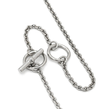 エルメス HERMES ミニマイヨン PM ペンダント ブラック メタル エナメル ネックレス シルバー金具 黒 シェーヌダンクルモチーフ 新品 未使用