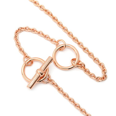 エルメス HERMES ミニマイヨン PM ペンダント ブラック GP エナメル ネックレス ローズゴールド金具 PG金具 黒 シェーヌダンクルモチーフ 新品 未使用