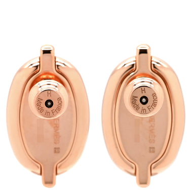 エルメス HERMES ミニマイヨン ホワイト GP エナメル ピアス ローズゴールド金具 シェーヌダンクル ピンクゴールド 新品 未使用
