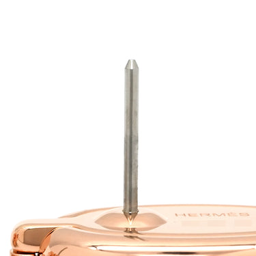 エルメス HERMES ミニマイヨン ホワイト GP エナメル ピアス ローズゴールド金具 シェーヌダンクル ピンクゴールド 新品 未使用