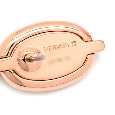 エルメス HERMES ミニマイヨン ホワイト GP エナメル ピアス ローズゴールド金具 シェーヌダンクル ピンクゴールド 新品 未使用