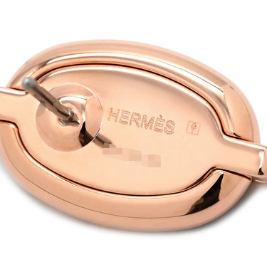 エルメス HERMES ミニマイヨン ブラック GP エナメル ピアス ローズゴールド金具 シェーヌダンクル ピンクゴールド 新品 未使用