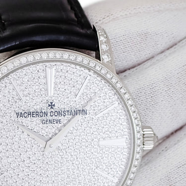 腕時計 ヴァシュロン・コンスタンタン VACHERON CONSTANTIN トラディショナル 82673/000G-9821 手巻き メンズ K18WG無垢 純正ダイヤ パヴェ