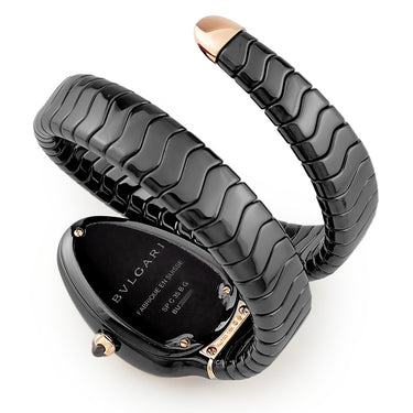 腕時計 ブルガリ BVLGARI セルペンティ スピガ SPC35BG 102735 クオーツ レディース K18PG×セラミック コンビ ブラック