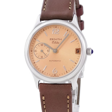 腕時計 ゼニス ZENITH エリート ミディアムサイズ 17/01.0050.680/71 自動巻き レディース サーモンピンク スモールセコンド