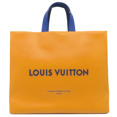 ルイヴィトン LOUIS VUITTON ショッパー バッグ MM M24457 サフラン レザー 2WAYバッグ シルバー金具 トート ショルダー