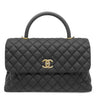 シャネル CHANEL トップハンドル ブラック キャビアスキン 2WAYバッグ ヴィンテージ金具 ココマーク ハンドバッグ ショルダー