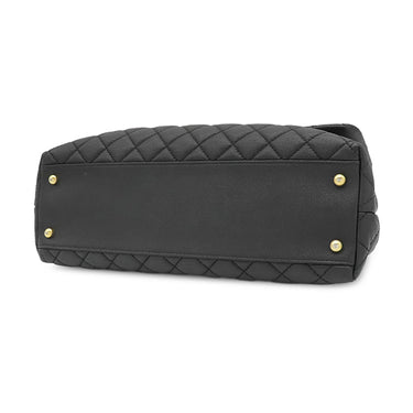 シャネル CHANEL トップハンドル ブラック キャビアスキン 2WAYバッグ ヴィンテージ金具 ココマーク ハンドバッグ ショルダー