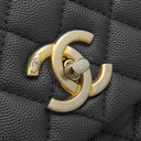 シャネル CHANEL トップハンドル ブラック キャビアスキン 2WAYバッグ ヴィンテージ金具 ココマーク ハンドバッグ ショルダー