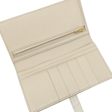 エルメス HERMES ベアンスフレ ベトン アリゲーターマット 長財布 ゴールド金具 オフホワイト クロコ 2026年製