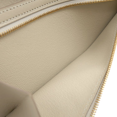 エルメス HERMES ベアンスフレ ベトン アリゲーターマット 長財布 ゴールド金具 オフホワイト クロコ 2026年製
