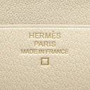 エルメス HERMES ベアンスフレ ベトン アリゲーターマット 長財布 ゴールド金具 オフホワイト クロコ 2026年製