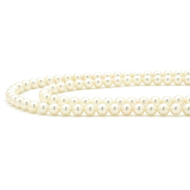 ミキモト MIKIMOTO あこやパール ロング パールホワイト×ホワイトゴールド パール K14WG ネックレス MIKIMOTO 真珠 14K WG 2連