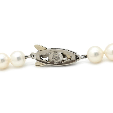 ミキモト MIKIMOTO あこやパール ロング パールホワイト×ホワイトゴールド パール K14WG ネックレス MIKIMOTO 真珠 14K WG 2連