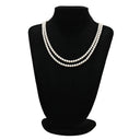 ミキモト MIKIMOTO あこやパール ロング パールホワイト×ホワイトゴールド パール K14WG ネックレス MIKIMOTO 真珠 14K WG 2連