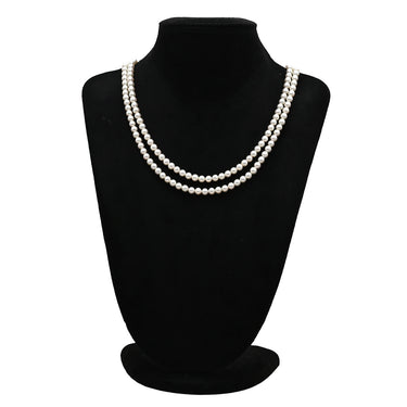 ミキモト MIKIMOTO あこやパール ロング パールホワイト×ホワイトゴールド パール K14WG ネックレス MIKIMOTO 真珠 14K WG 2連